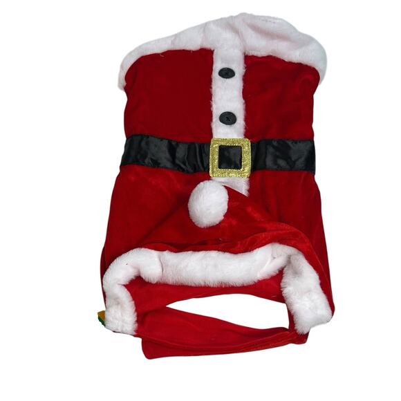Merry & Bright L Large Christmas Santa Dog Cat Costume Holiday Apparel Hoodie - Picture 1 of 8